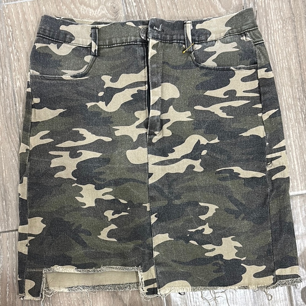 Camouflage Denim Skirt